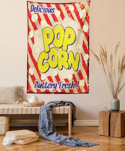 Vista 57 de Lunarable Tapiz de los años 90, historia inspirada en el arte pop, ilustración temática de baile de celebración, decoración de tela para colgar