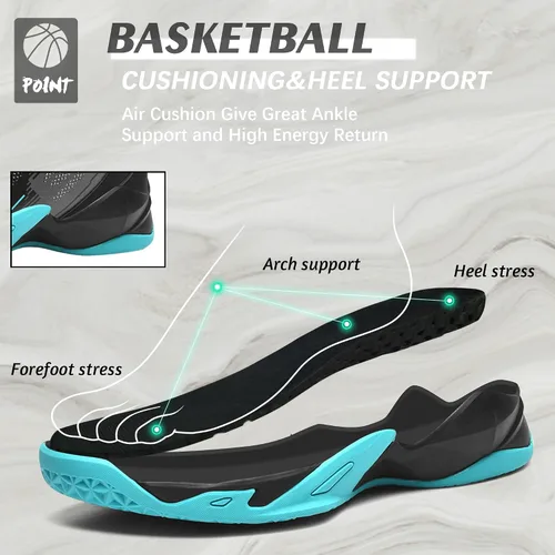 Vista 2 de CJSPORX Men's Basketball Shoes Breathable Non-Slip Sneakers Fashionable Sports