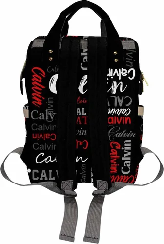 Vista 3 de Artsadd Bolsos para pañales personalizados con nombre, mochila monograma, regalos para baby shower, pattern 01, Tamaño único, Mochilas Daypack