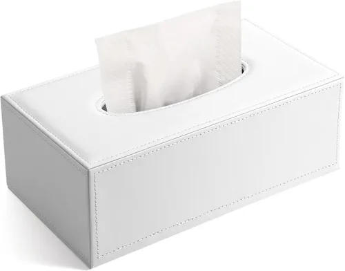 Vista 15 de KINGFOM Funda de caja de pañuelos de cuero sintético PU, soporte rectangular para caja de pañuelos con fondo magnético, dispensador de servilletas