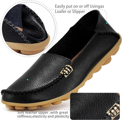Vista 3 de Ablanczoom Womens Loafers Slip-Ons Shoes Comfortable Round Toe Moccasins Driving Loafer Walking Flats Dress Shoes for Women