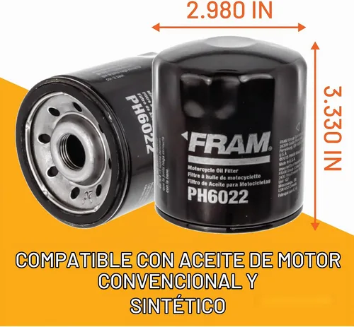 Vista 3 de Filtro de aceite Fram Extra Guard PH6022, giratorio, de intervalo de cambio de 10,000 millas, para reemplazo automotriz, filtro de aceite del motor