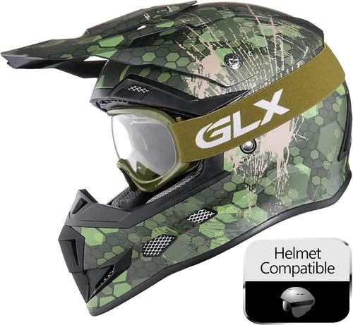 Vista 5 de GLX - Gafas modelo YH15 antiempañantes y resistentes a los impactos para motocross todo terreno y cuatrimoto, para niñas y niños; talle único