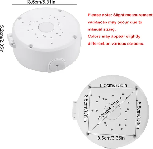 Vista 2 de Soporte universal para cámara de seguridad, soporte de caja de conexiones abatible, base de cámara IP de plástico impermeable, soporte de cable