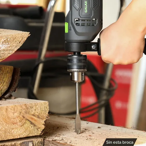 Vista 8 de GALAX PRO Taladro de martillo con cable de 4.5 amperios 0-3000 RPM, 5 brocas, martillo y taladro, 2 funciones en 1 con 12 velocidades variables