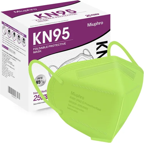 Vista 12 de Miuphro KN95 - Paquete de 25 mascarillas desechables de seguridad transpirables de 5 capas contra PM2.5, máscara desechable de protección Negro
