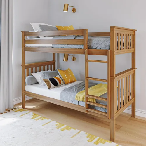 Vista 22 de Max & Lily - Litera, marco de cama individual sobre cama matrimonial para niños, color azul. Climb with Confidence, Sturdiness Redefined