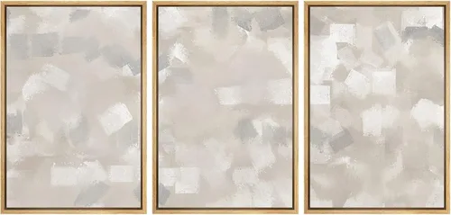 Vista 57 de wall26 Lienzo enmarcado para pared, juego de arte con trazos de pintura roja y naranja vibrante, paisaje, formas abstractas, ilustraciones, arte