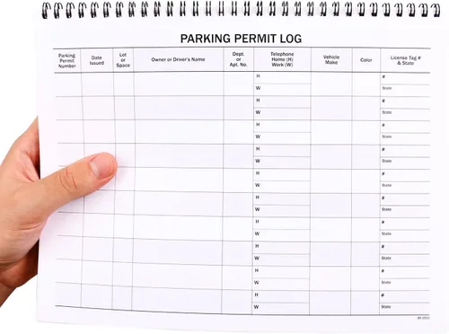 Vista 14 de SmartSign Libro de registro de permiso de estacionamiento pequeño - 7 x 8.5 pulgadas, diario de registro encuadernado con alambre, páginas impresas