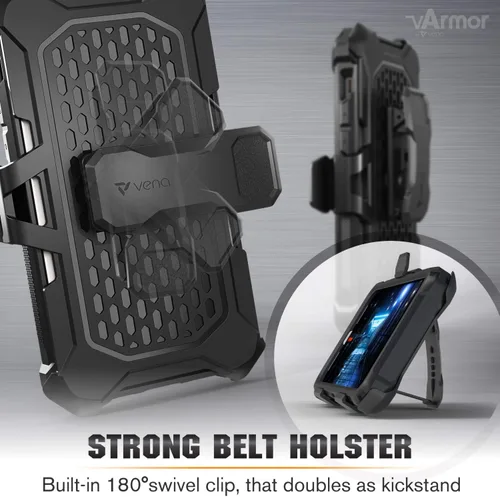 Vista 4 de Vena vArmor - Funda resistente compatible con Apple iPhone 12 / iPhone 12 Pro (6.1 pulgadas) (protección contra caídas de grado militar), funda Gris