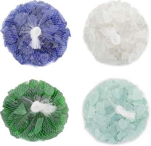 Vista 3 de CYS EXCEL Vidrio marino esmerilado de mezcla transparente azul y verde (4 libras, aproximadamente 6 tazas) Múltiples opciones de color Relleno