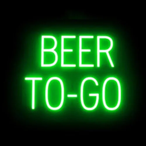 Vista 43 de SpellBrite Letrero de cerveza fría Letrero relacionado con la cerveza con aspecto de neón, fuente de luz LED verde 16.8 x 15.0 pulgadas
