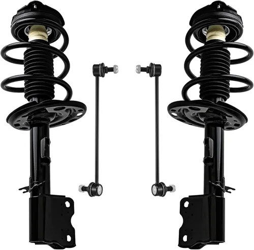 Vista 70 de Detroit Axle - Kit de 4 piezas RWD Puntales Delanteros Barras Estabilizadoras para Ford F-150 2021 2022 2023 2024, 2 Puntales con Resorte Helicoidal