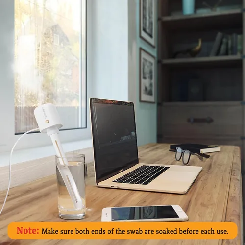 Vista 7 de Mini humidificador portátil, humidificador de viaje, pequeños humidificadores personales USB con contenedor ultra silencioso, opcional