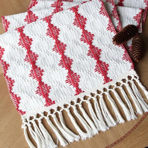 Vista 43 de FEXIA Camino de mesa bohemio para decoración del hogar, 12 x 72 pulgadas, decoración rústica de macramé Beige