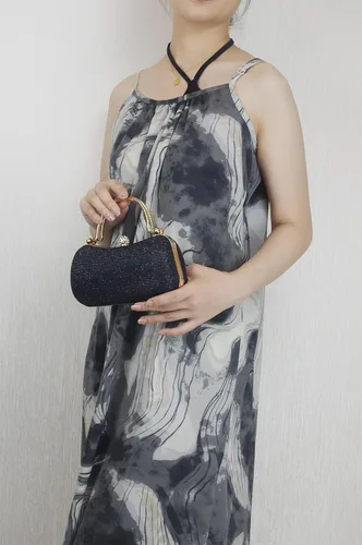 Vista 8 de AIZEXIN Bolsos de mano con purpurina para mujer, bolsos de noche de boda con mango de diamantes de imitación