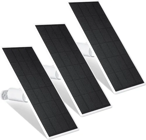 Vista 11 de Wasserstein Panel solar de alta calidad, cargador de panel solar para Google Nest Cam exterior o interior, batería - 3.5 W de energía solar - Hecho