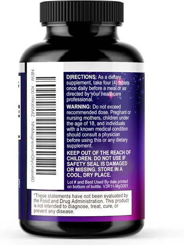 Vista 8 de Suplemento de glicinato de magnesio – 500 mg de magnesio por porción – 100% quelado y purificado – Apoya el sueño, la salud del corazón y la fuerza