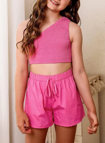 Vista 2 de blibean Conjuntos de ropa con estilo para niñas de adolescente, trajes de verano, tallas 4-13 años