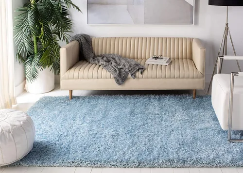 Vista 12 de SAFAVIEH Supreme Shag Collection SGS621C - Alfombra de área sólida hecha a mano de 3 x 5 pies, color beige, de 1.5 pulgadas de grosor