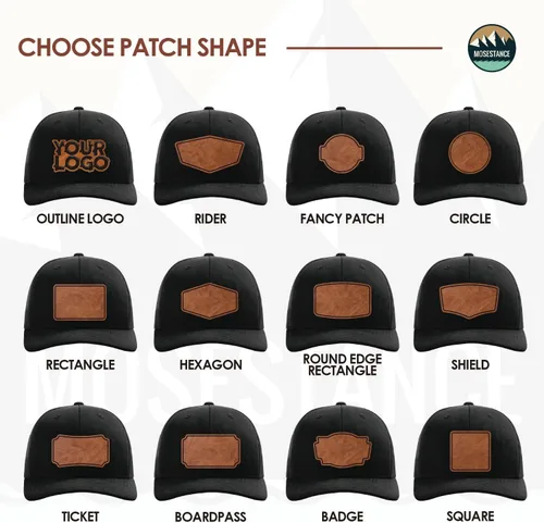 Vista 4 de Gorra de béisbol personalizada con parche de cuero de camionero de estilo 112 para hombres y mujeres, gorra de béisbol estructurada de 6 paneles
