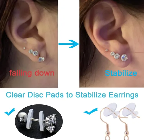 Vista 7 de MODRSA Almohadillas de disco transparente sin tirones de plástico para piercing Bump, discos de silicona, disco de perforación de silicona
