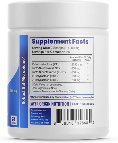 Vista 7 de SuperHMO Mezcla prebiótica con fibra prebiótica 5-HMO para intestino, digestión, salud cerebral, polvo, 28 porciones