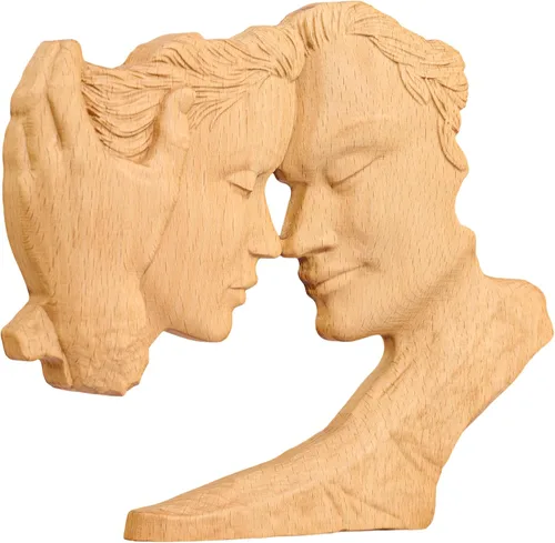 Vista 11 de BGCOPPER Estatua de madera para pareja, esculturas abstractas de pareja para decoración del hogar, regalo de mujer para aniversario, boda