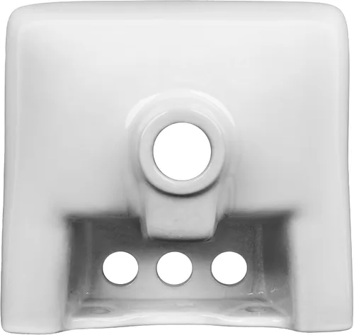Vista 3 de Fregadero de pared para baño pequeño de 12,4" x 11", color blanco