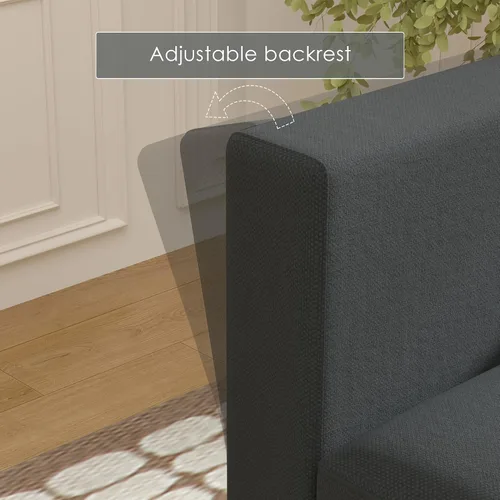 Vista 5 de Ainfox Sofá modular modular y sofás para sala de estar, módulo de sofá gris oscuro sin brazos de 27 pulgadas con almacenamiento, sofá para sala