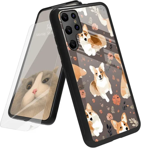 Vista 193 de Funda para Samsung Galaxy A12 5G con protector de pantalla, parte trasera de vidrio templado + TPU de silicona suave que absorbe los golpes