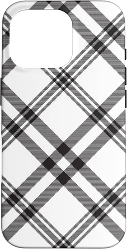 Vista 19 de Funda para iPhone 11 Pro Max a cuadros en blanco y negro