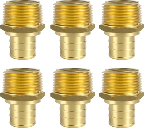 Vista 19 de SUNGATOR Paquete de 2 adaptadores machos Pex de 1 pulgada, latón sin plomo, accesorios Pex de 1 pulgada