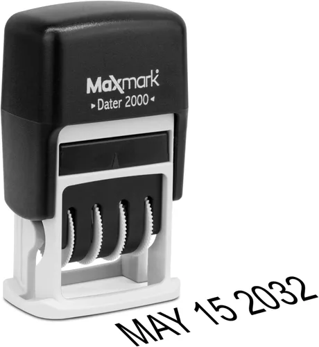 Vista 14 de MaxMark 2000 Dater - Sello de fecha autoentintado, color negro, paquete de 2