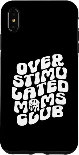 Vista 7 de Funda para iPhone 15 Groovy Sobreestimulated Moms Club Divertida y Moderna