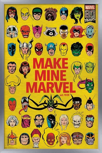 Vista 8 de Trends International Marvel Comics - Póster de 80 aniversario de Marvel - Póster de pared grupal, 22.375 x 34 pulgadas, versión sin marco