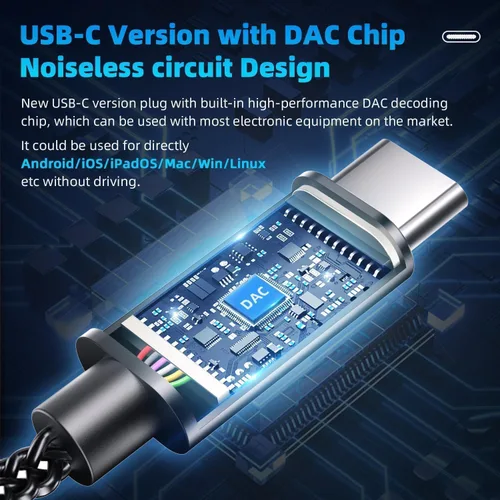 Vista 2 de Auriculares USB C para iPhone 16 15 Pro Max Plus, H89 tipo C con micrófono, graves profundos, sonido cristalino, auriculares USBC con cable