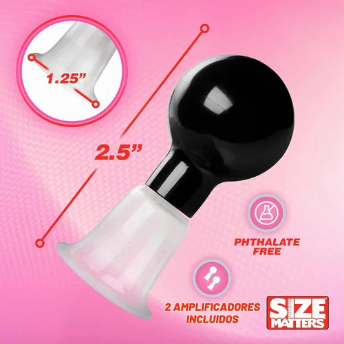 Vista 5 de Size Matters Potenciadores de pezones transparentes Negro