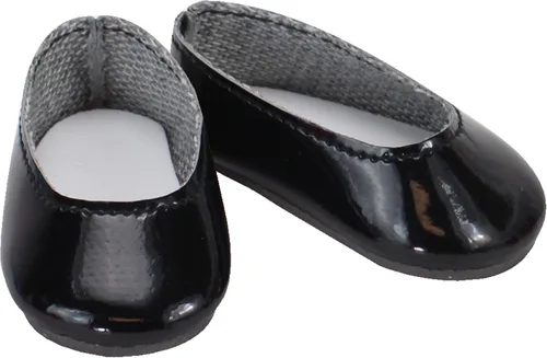 Vista 3 de Sophia's El juego de zapatos incluye zapatos planos elegantes de piel sintética negra y zapatillas de lona rosa con cordones para muñecas de 14.5