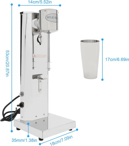 Vista 4 de Mezclador de leche de 110 V, 180 W, 22.0 fl oz, mezclador de soporte, mezclador de cóctel, mezclador de bebidas eléctricas, 18000RMP, máquina