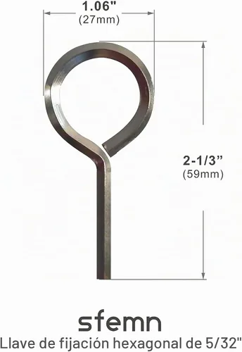 Vista 4 de Llave hexagonal de 5/32 pulgadas, llave Allen con bucle completo, llave de puerta Allen para dispositivos de salida de pánico de barra de empuje