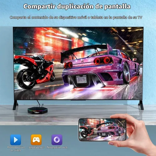 Vista 8 de Android TV Box 12.0 4GB RAM 64GB ROM Allwinner H618 Smart Android Box Soporte HD 6K/H.265 100M Ethernet 2.4/5G Dual WiFi BT 5.0