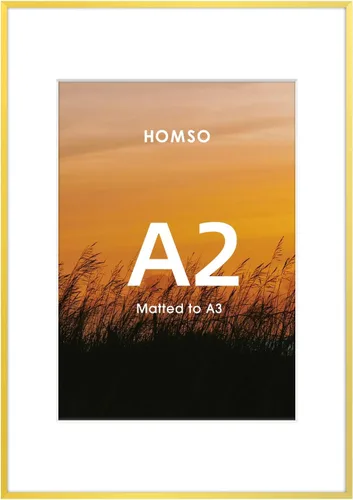 Vista 23 de Homso Marco de póster A1 en color negro, tablero fino de metal A1 con plexiglás acrílico para fotos A2 con paspartú o 23.4 x 33.1 pulgadas sin