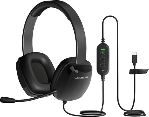 Vista 9 de Cyber Acoustics AC-6012 USB-A Auriculares estéreo con micrófono flexible