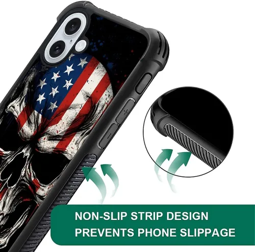 Vista 230 de Funda compatible con iPhone 8, a prueba de golpes, antiarañazos, bandera de ciervos de cola blanca de grano de madera estadounidense