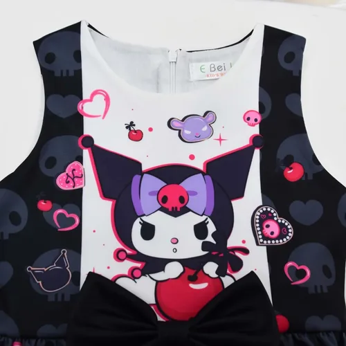 Vista 3 de Lindo vestido para niñas, de dibujos animados, sin mangas, vestido casual para niños, vestido casual de anime japonés, fiesta de cumpleaños