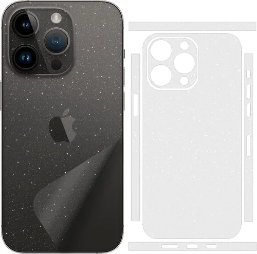 Vista 7 de Paquete de 2 calcomanías para iPhone 15, película protectora de vidrio transparente de fibra de carbono brillante, delgada, ultraligera, protector