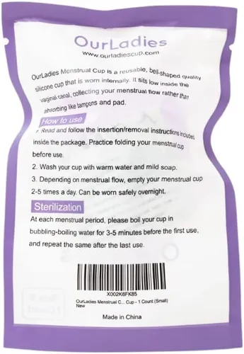 Vista 6 de Copa menstrual suave y flexible – Copa de silicona de grado de calidad reutilizable – 1 unidad (pequeño)