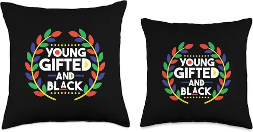 Vista 3 de Young Gifted And Black African American Black History Pride Throw Pillow