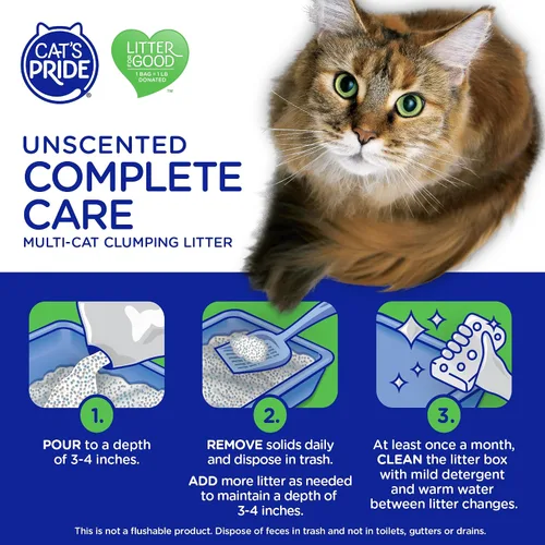 Vista 5 de Cat's Pride Premium arena para gatos ligera aglomerante: cuidado completo - hasta 10 días de potente control de olores - hipoalergénica